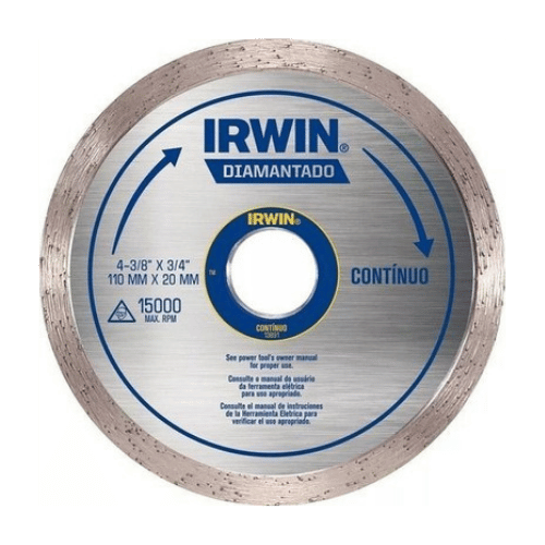 Disco de Corte Diamantado Liso 115mm Irwin
