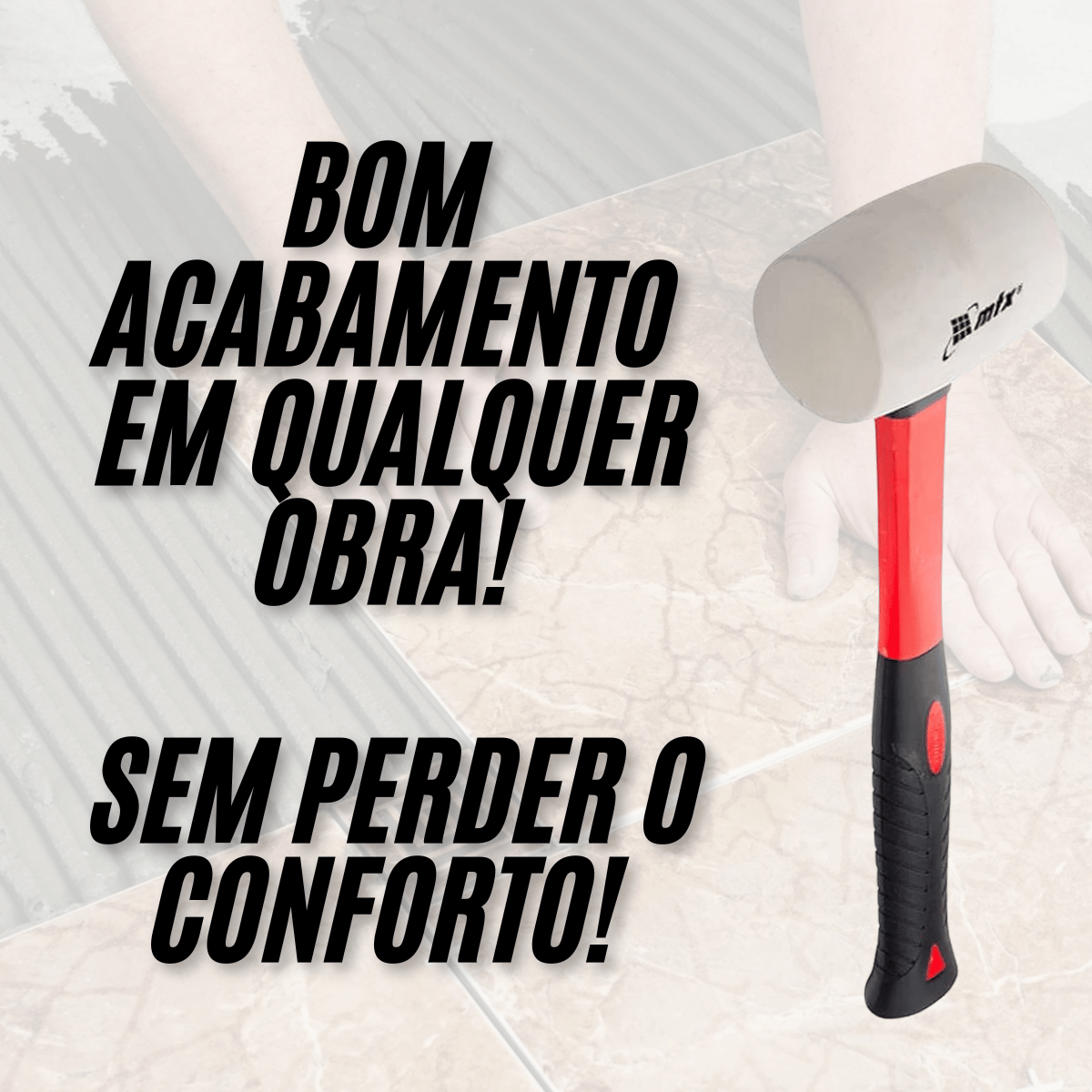 Martelo Borracha Branca mm g Cabo Fibra Vidro MTX