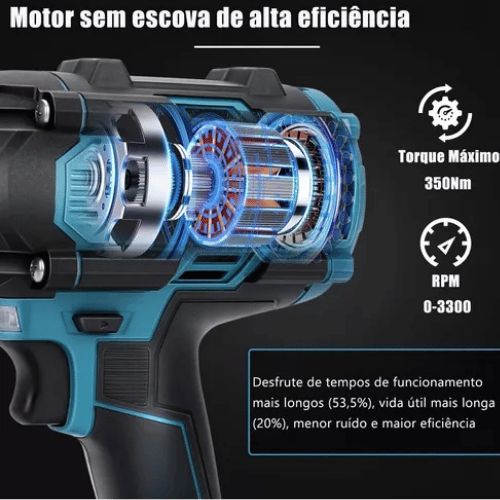Chave de Impacto a Bateria 48v Genai + Acessórios