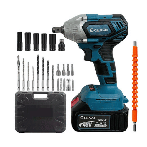 Chave de Impacto a Bateria 48v Genai + Acessórios