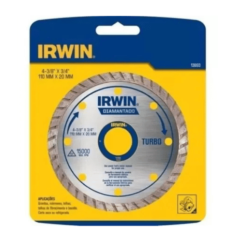 Disco de Corte Diamantado Turbo IRWIN 115mm