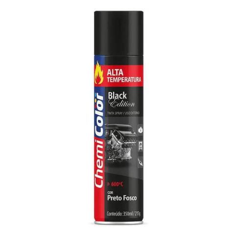 Tinta Spray Chemicolor Preto Fosco Alta Temperatura