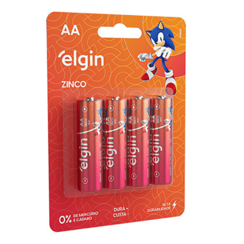 Pilha AA Zinco Elgin C/4 Unidades