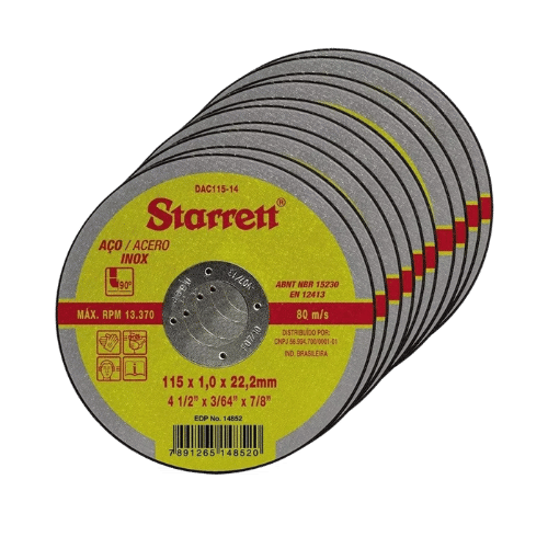 Disco de Corte Starret 4 1/2 100 unidades