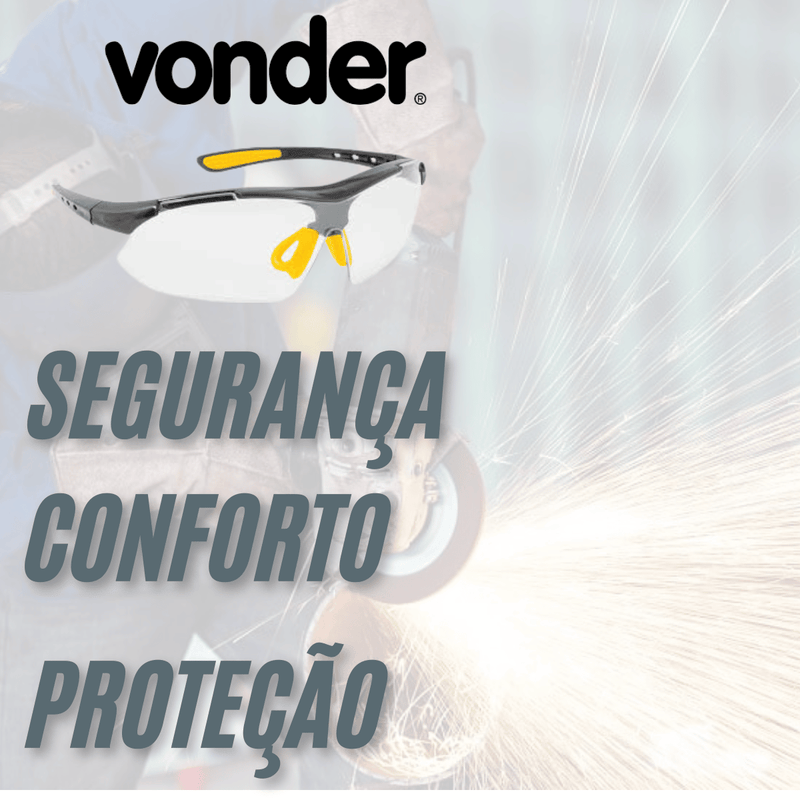 Óculos Segurança Incolor Esportivo Proteção UV Antirrisco