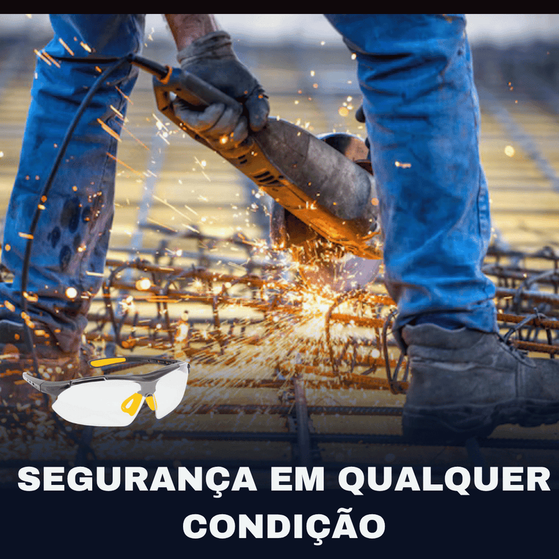 Óculos Segurança Incolor Esportivo Proteção UV Antirrisco