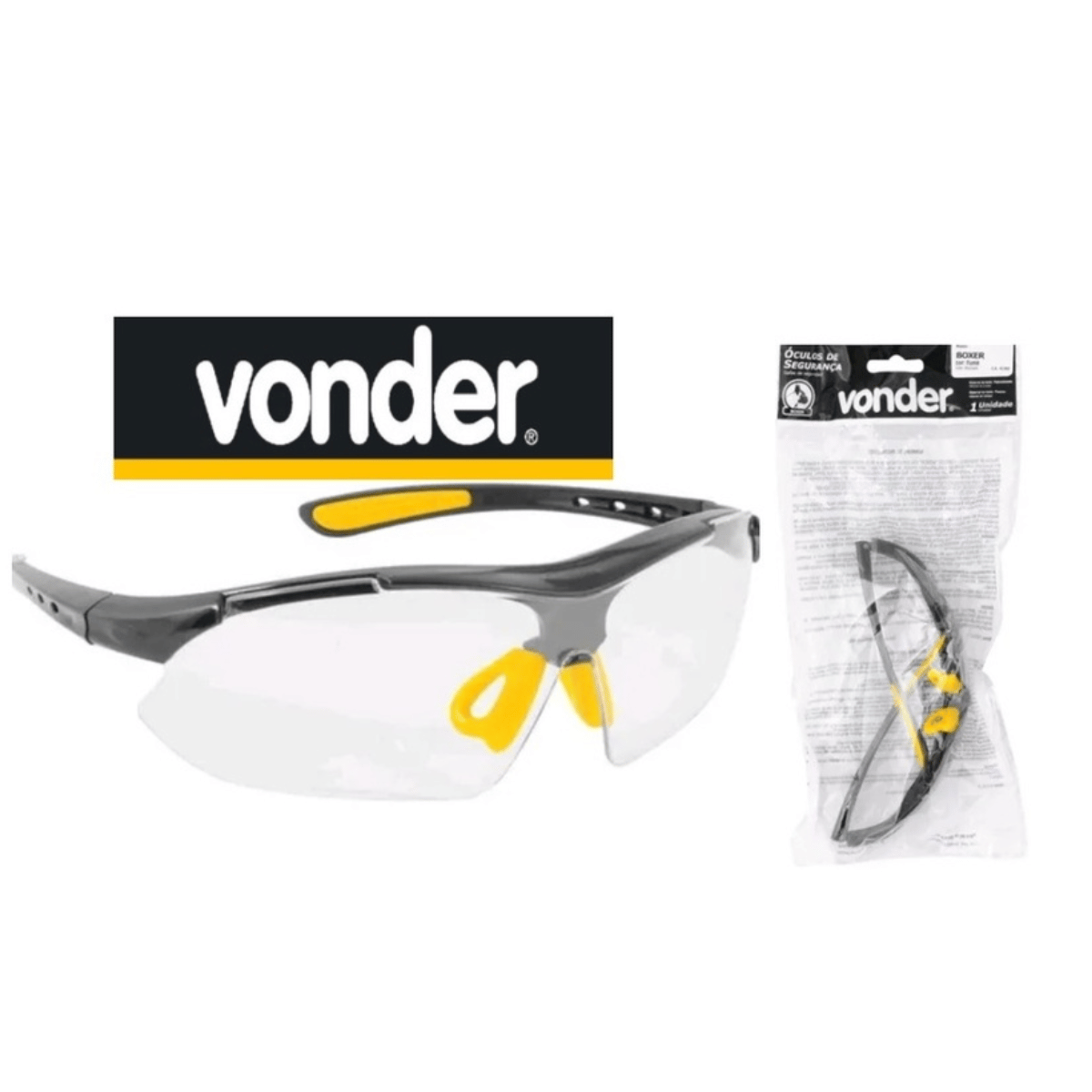 Óculos Segurança Incolor Esportivo Proteção UV Antirrisco